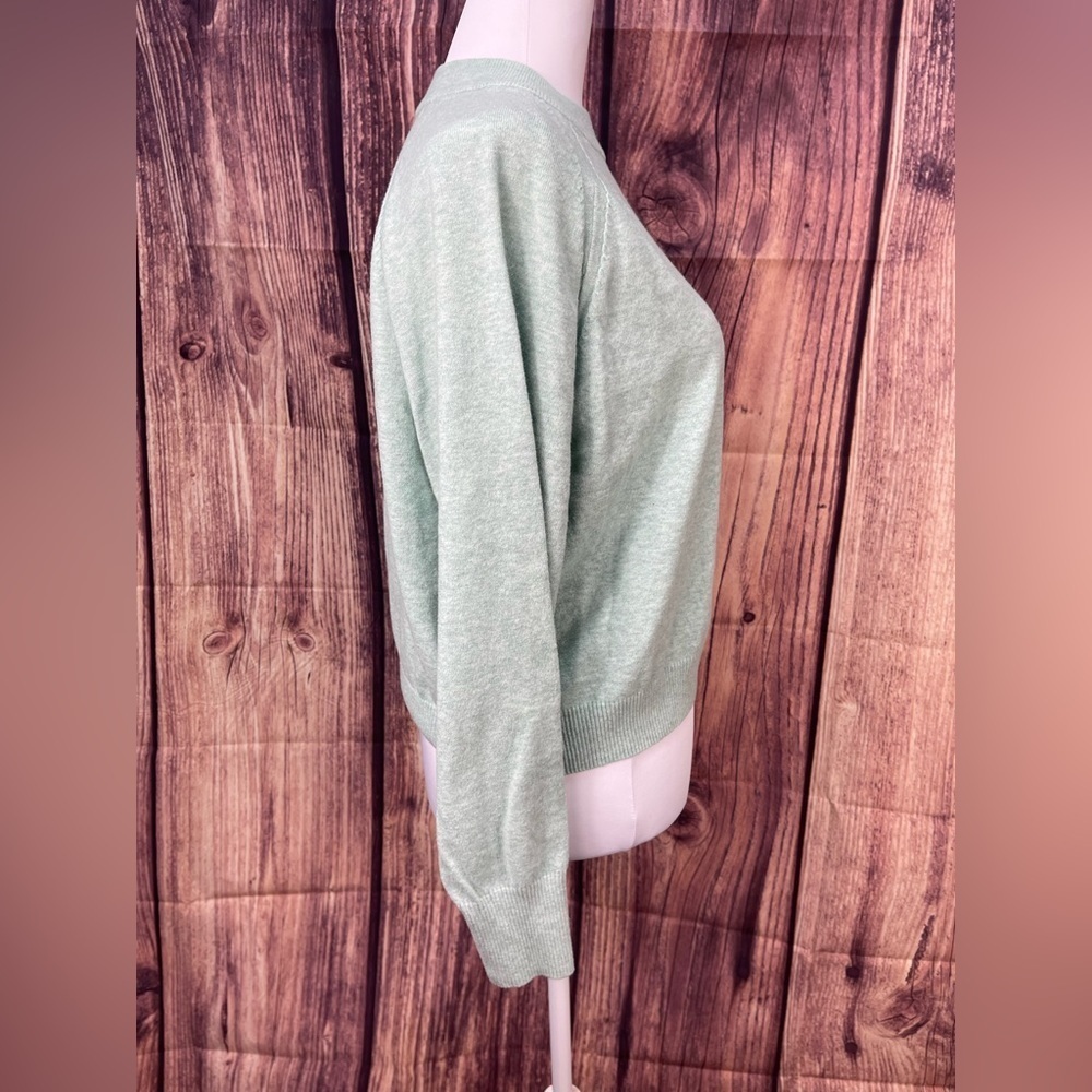 A new day cotton blend aqua pullover crew neck knit sweater women’s size M - Picture 4 of 13